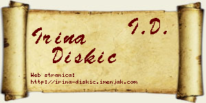 Irina Diskić vizit kartica